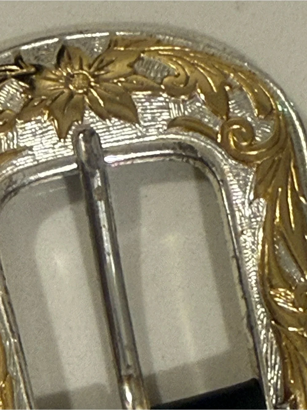 Kippys Black Crystal Belt with Silver and Gold Tone Buckle
